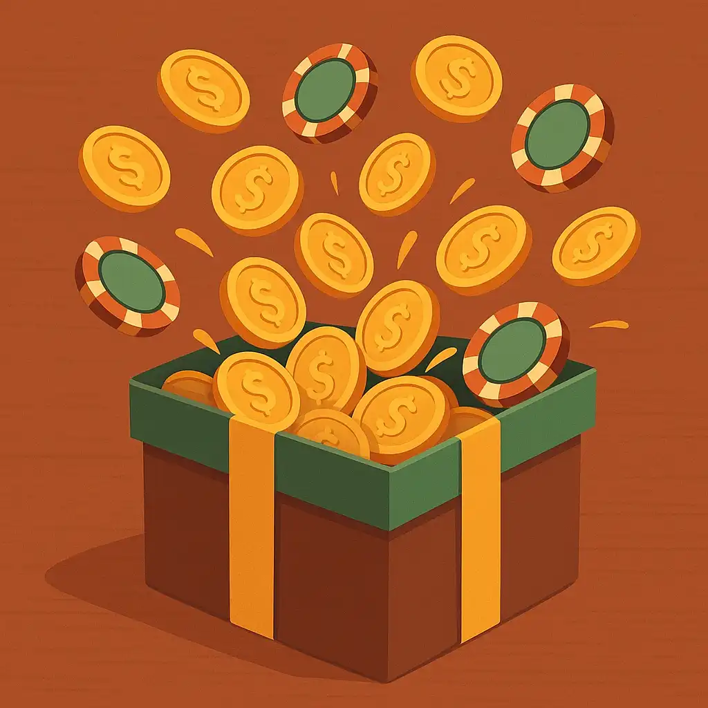 Illustration for step 3: Claim the bonus and spin